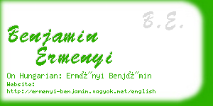 benjamin ermenyi business card